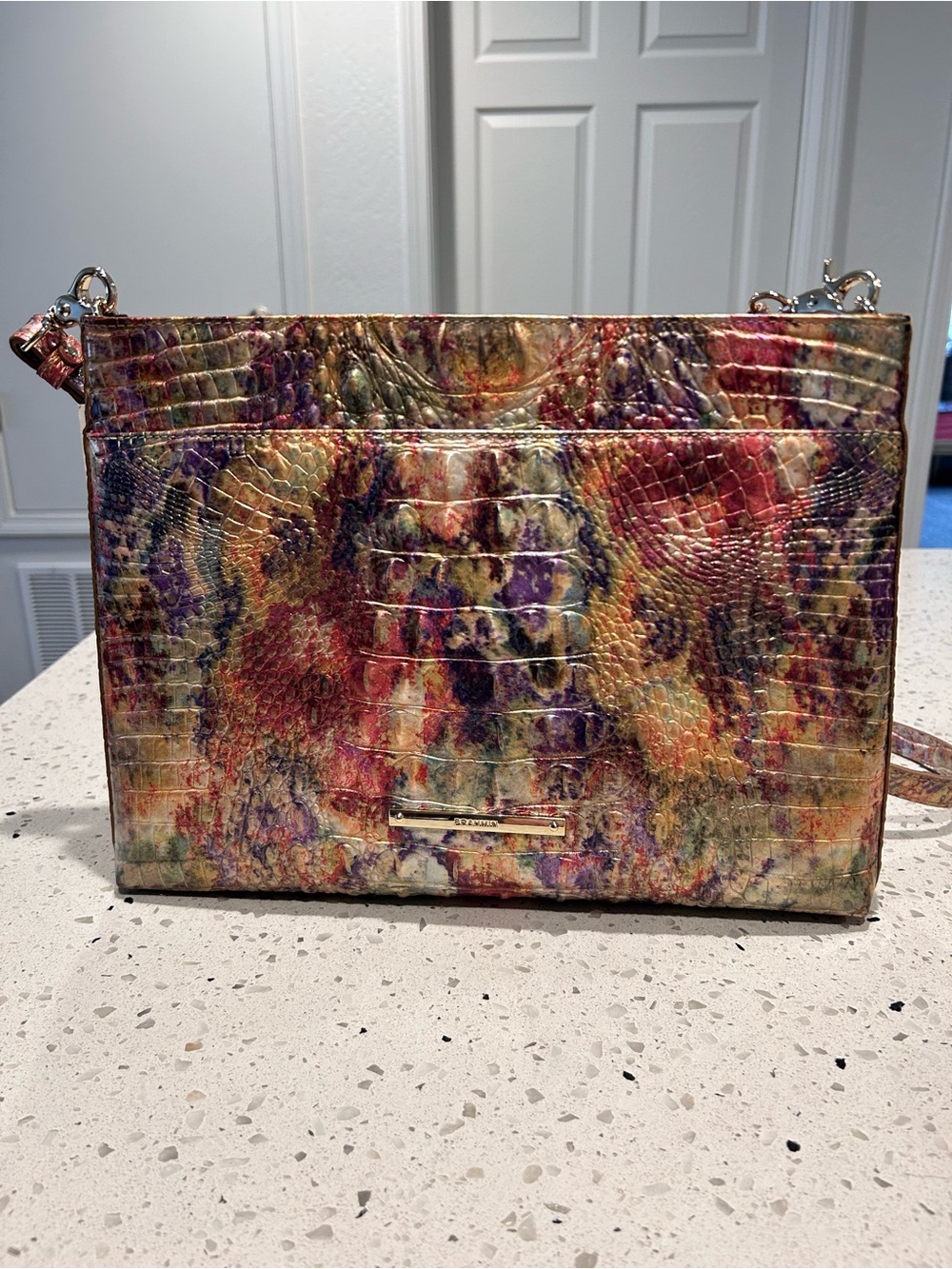 Brahmin Multicolor Embossed Leather Crossbody